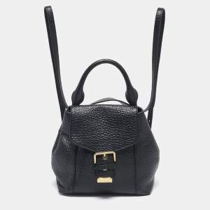 Burberry Black Pebbled Leather Small Belmont Backpack