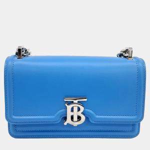 Burberry Blue Leather TB mini chain shoulder bag