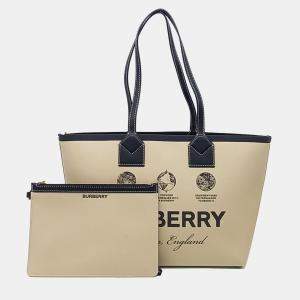 Burberry Beige Black Leather shoulder bag