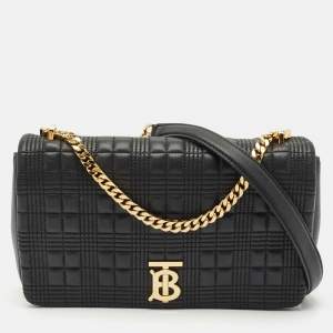 Burberry Black Quilted Leather Medium Lola Shoulder Bag
