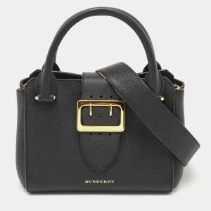 Burberry Black Leather Small Buckle Tote