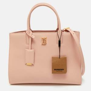 Burberry Dusky Pink Leather Small Frances Tote