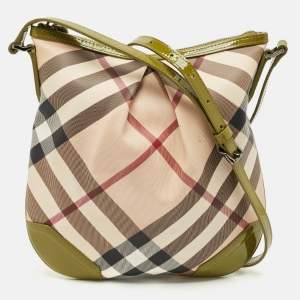 Burberry Olive Green/Beige Supernova Check PVC Dryden Crossbody Bag