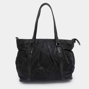 Pre Owned Burberry Black Super Nova Check Nylon Diaper Bag