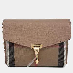 Pre Owned Burberry Beige/Brown Canvas Macken Crossbody Bag