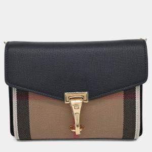 Pre Owned Burberry Beige/Brown Canvas Macken Crossbody Bag