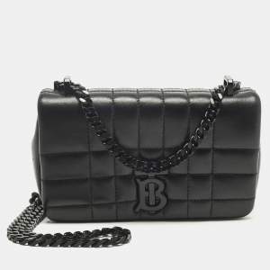 مملوكة مسبقًا Burberry Lola Mini Black Quilted Leather Chain Crossbody Bag