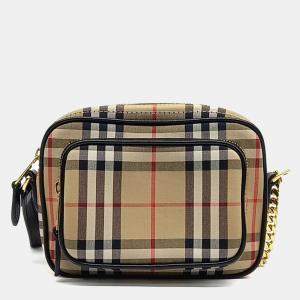 مملوكة مسبقًا Burberry Beige/Black Fabric Mini Camera Bag