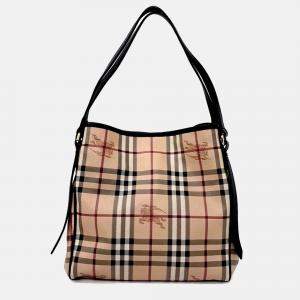 Pre Owned حقيبة يد بربري كتف كانفاس بيج/متعدد الألوان Pvc