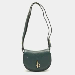 Pre Owned Burberry Rocking Horse Green Leather Crossbody Bag