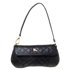 Burberry Black Quilted Leather Pochette