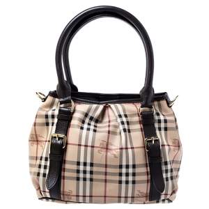 Burberry Beige Haymarket Check Coated Canvas Small Northfield Tote