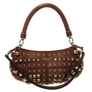 Burberry Brown Studded Leather Prorsum Cadet Sling Bag