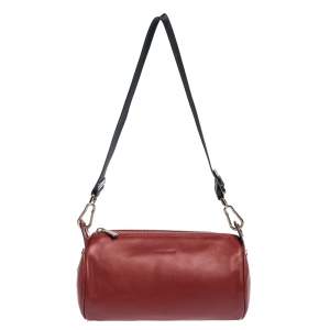Burberry Red Leather Small Duffel Bag