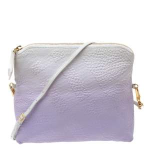 Burberry Lavender/White Ombre Leather Foldover Crossbody Bag
