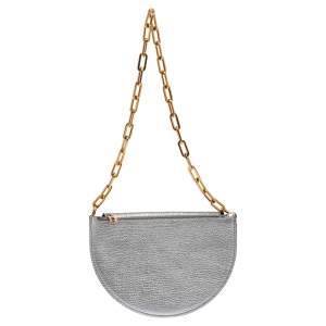Burberry Silver Foil Leather Pecan Chain Strap Shoulder Bag
