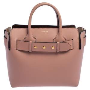 Pre Owned Burberry Pink Leather Small Triple Stud Belt Bag
