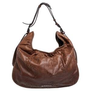 Burberry Brown Ombre Perforated Leather Avondale Hobo
