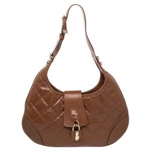 Burberry Brown Quilted Leather Brooke Hobo