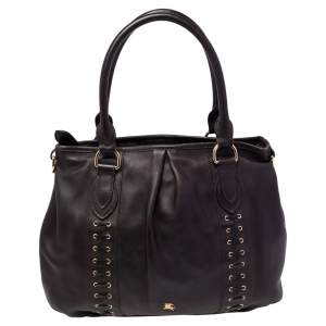 Burberry Dark Brown Leather Tote