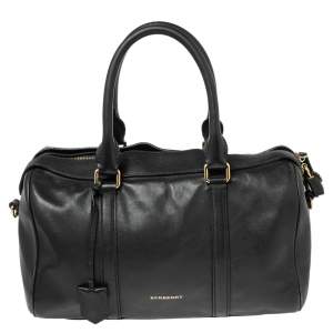 Burberry Black Leather Alchester Bowler Bag