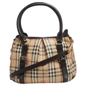 Burberry Beige Haymarket Check Coated Canvas and Leather Small Northfield Tote