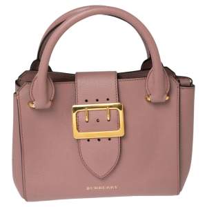 Burberry Pink Grainy Leather Small Buckle Tote