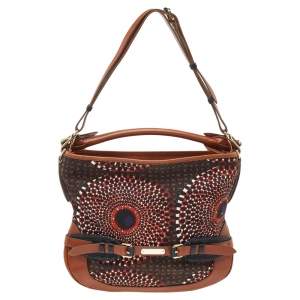 مملوكة مسبقًا Burberry Multicolor Printed Canvas and Leather Hobo