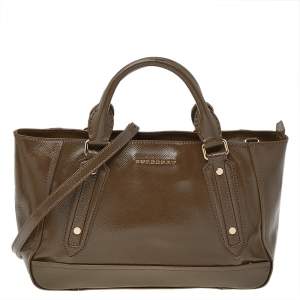 Burberry Brown Patent Leather Somerford Tote