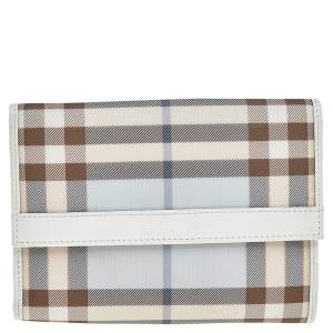 Burberry Multicolor House Check PVC And Leather Compact Wallet