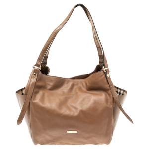 مملوكة مسبقًا Burberry Brown Leather Canterbury Tote