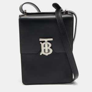 Burberry Black Leather Robin Crossbody Bag