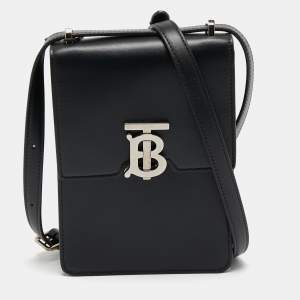 Burberry Black Leather Robin Crossbody Bag