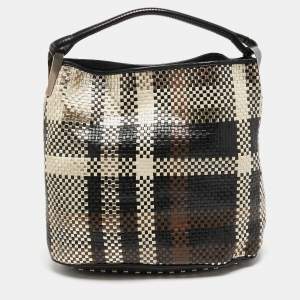 Pre Owned Kenzo Multicolor Woven Leather Hobo 
