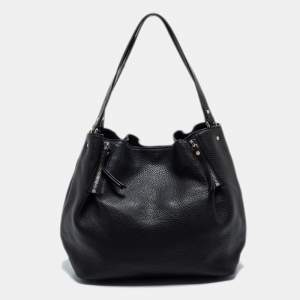 Burberry Black Grained Leather Medium Maidstone Tote