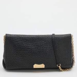 Pre Owned Burberry Black Leather Mildenhall Shoulder Bag