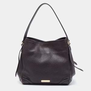 مملوكة مسبقًا Burberry Dark Brown Leather Small Canterbury Tote