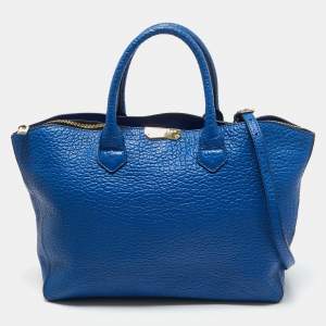 Burberry Blue Pebbled Leather Dewsbury Tote