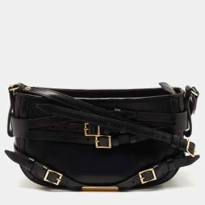 Burberry Black Leather Dutton Crossbody Bag