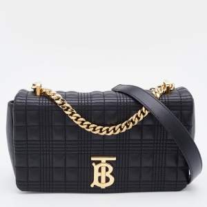 Pre Owned Burberry Black Quilted Leather Small Lola Shoulder Bag