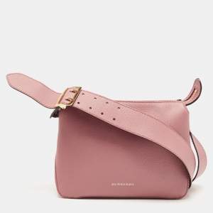 Burberry Pink Leather Helmsley Crossbody Bag
