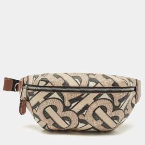 Burberry Beige TB Monogram Print Coated Canvas and Leather Sonny Bum Bag
