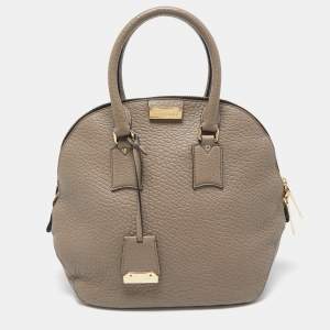 Burberry Grey Leather Orchard Duffel Bag