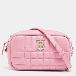 مملوكة مسبقًا Burberry Pink Quilted Leather Mini Lola Camera Bag