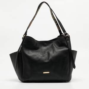 Pre Owned Burberry Black Leather Small Canterbury Tote