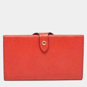 Burberry Red Leather Harlow Continental Wallet