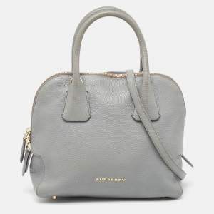 Burberry Grey Leather Greenwood Satchel