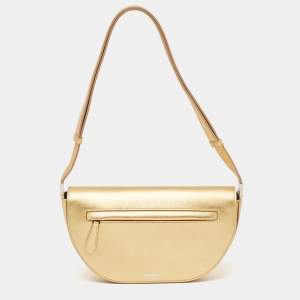 Burberry Gold Leather Small Olympia Shoulder Bag