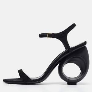 Burberry Black Suede Ankle Strap Sandals Size 39
