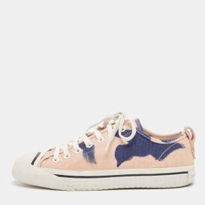 Burberry Multicolor Canvas Lace Up Sneakers Size 38